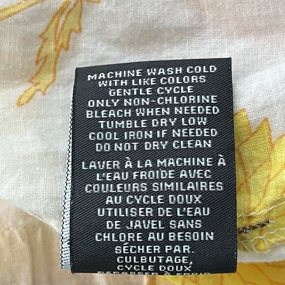 Chelsea & Theodore Maxi Dress Sz S 100% Cotton Tiered Yellow Floral Boho Beachy - Picture 9 of 9